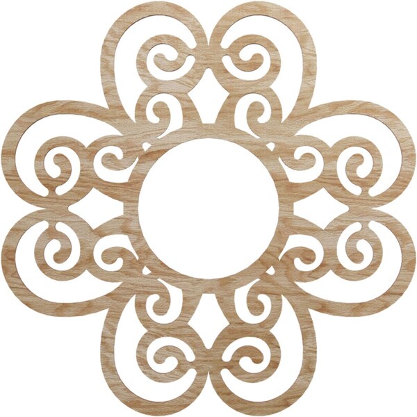 Ekena Millwork Cohen Wood Fretwork Pierced Ceiling Medallion, Red Oak, 24"OD x 8 1/4"ID x 3/8"T CMWP24X24X0375CORO - main